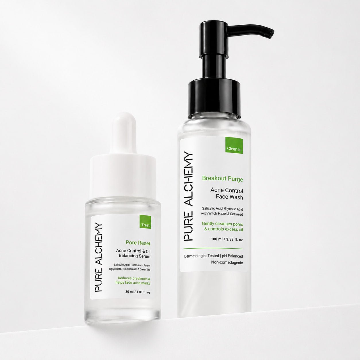 Acne Control Value Pack | Anti Acne Face Wash + Acne Control Serum - Pure Alchemy