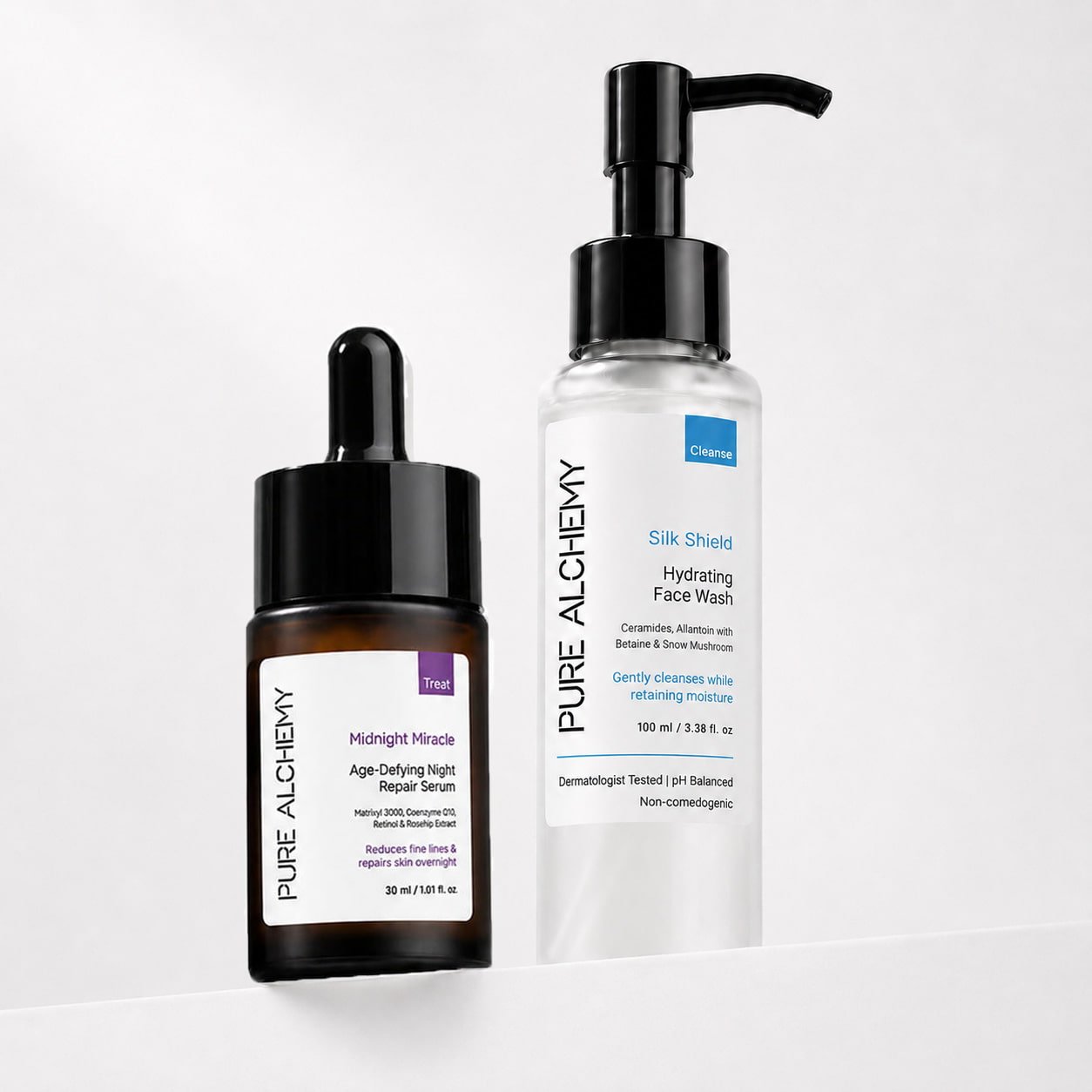 Hydration and Overnight Renewal Value Pack | Hydrating Face Wash + Night Renewal Serum - Pure Alchemy