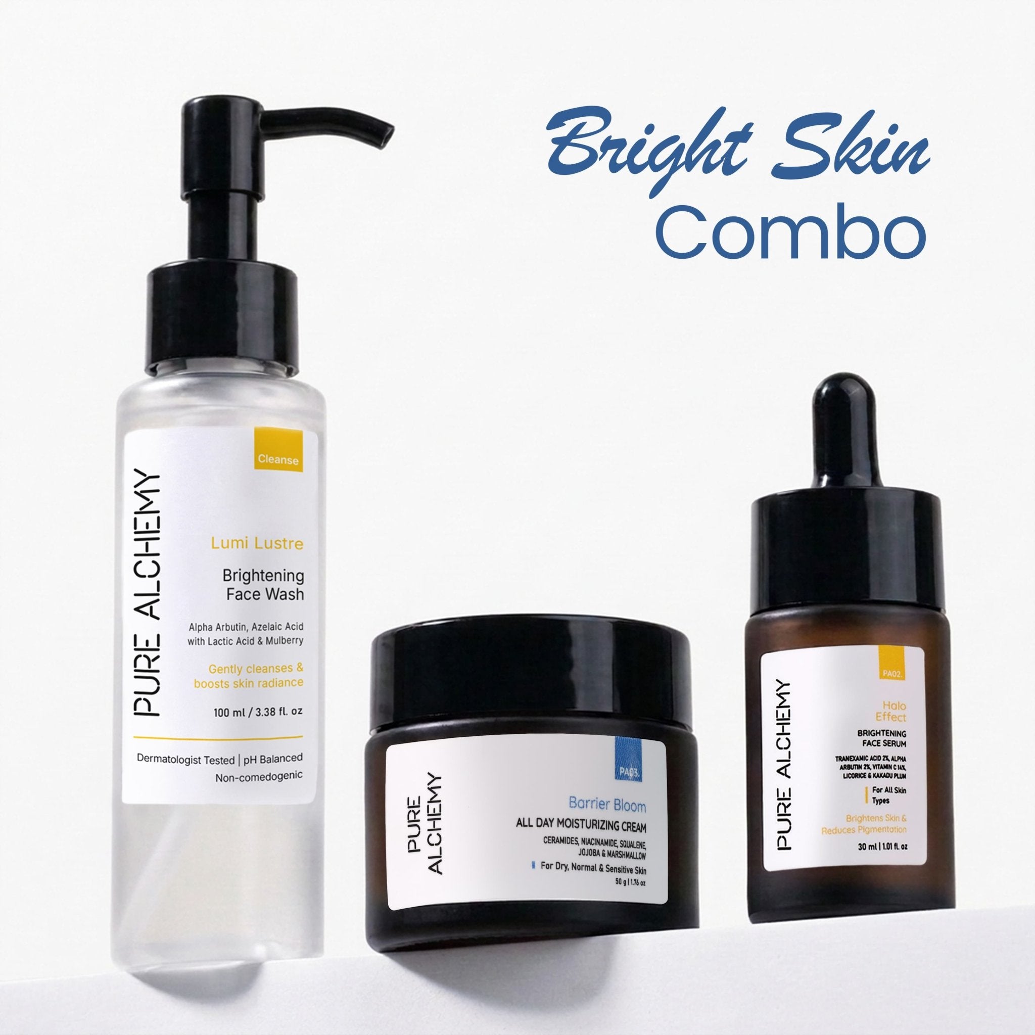 Brightening & Barrier Care Combo - 3 - Step Routine for Clearer, Radiant Skin - Pure Alchemy