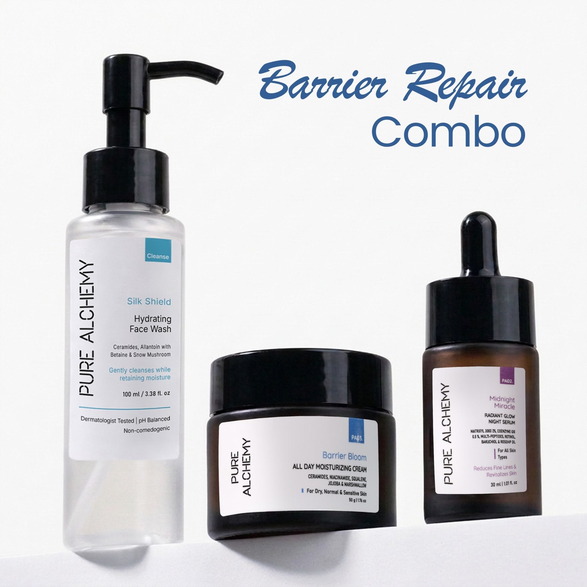 Hydration and Overnight Renewal Combo - 3 - Step Routine for Softer, Radiant Skin - Pure Alchemy