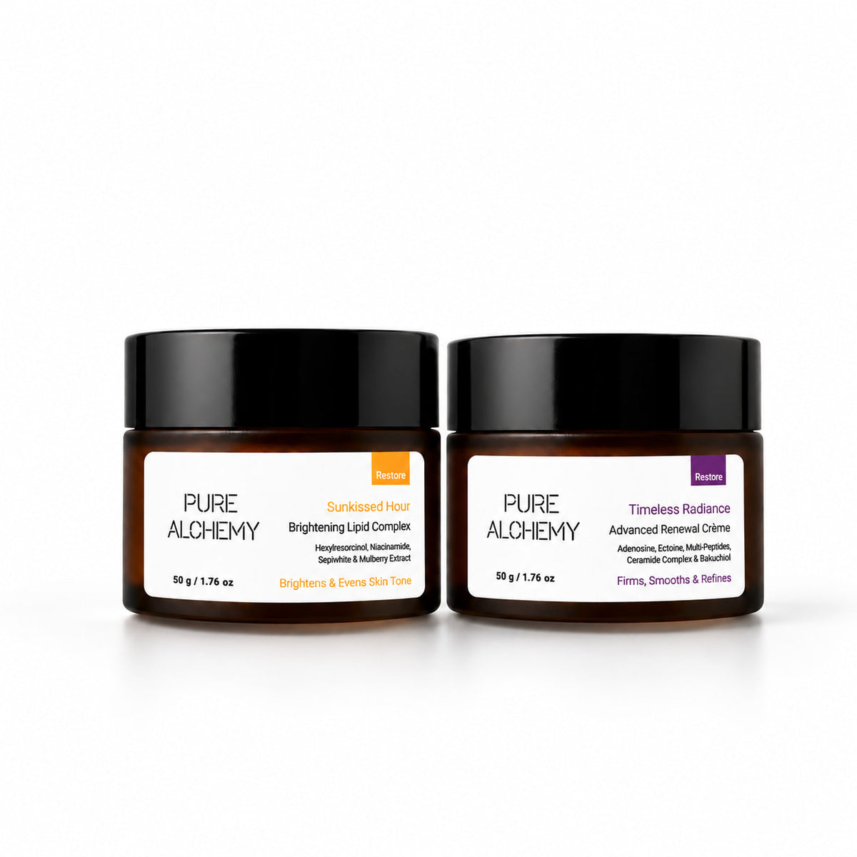 Pure Alchemy Day & Night Cream Combo – Sunkissed Hour 50 g and Timeless Radiance 50 g